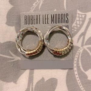 Robert Lee Morris gold & silver hoop earrings